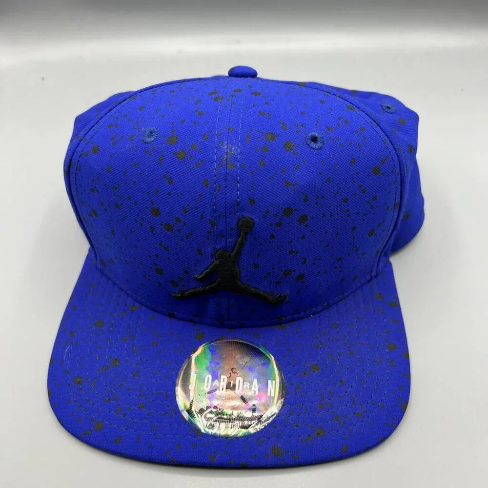 Air Jordan Hat Men Blue‎ Black Speckled Print Jumpman Snap Back Cap